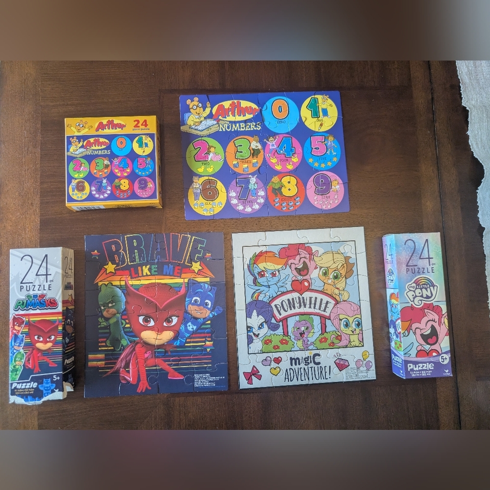 Set Of 3 24-piece Kids Puzzles
